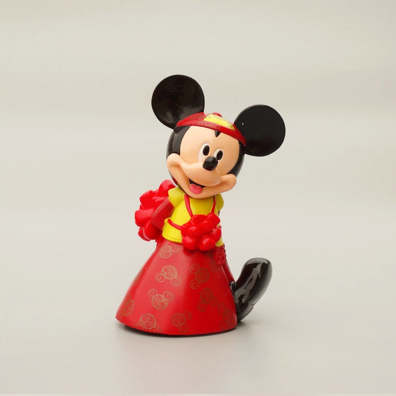 4pcs / Set Mainan Figure Disney Mickey Mouse Dress Pernikahan Minnie Mouse Gaya China Barat Untuk Dekorasi