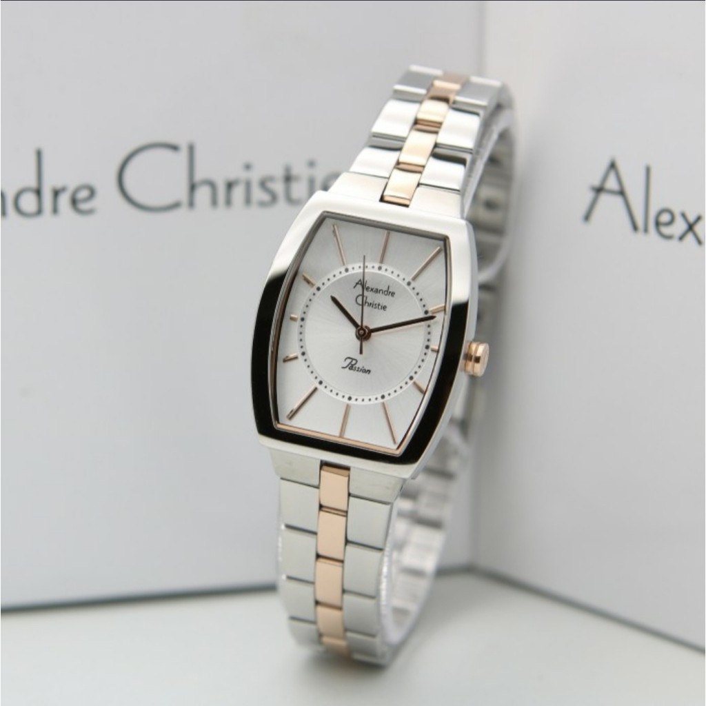 Alexandre Christie AC2895 Original Jam Tangan Wanita Stainless Silver Rose Gold
