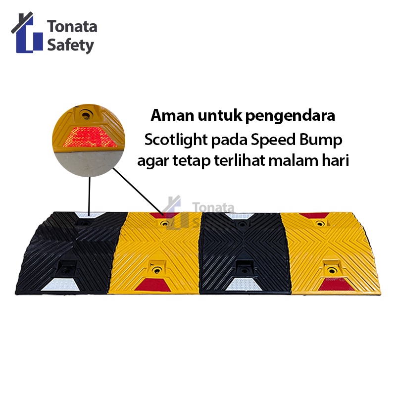 Rubber Speed Bump / Polisi Tidur Karet Dengan Scotlight 1 Meter