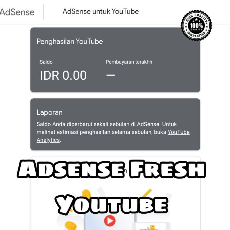 Adsense YouTube Fresh