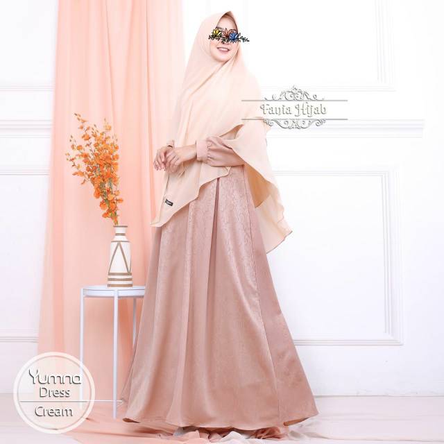 Yumna Dress Gamis Embos Fursan Silk By Fania Hijab