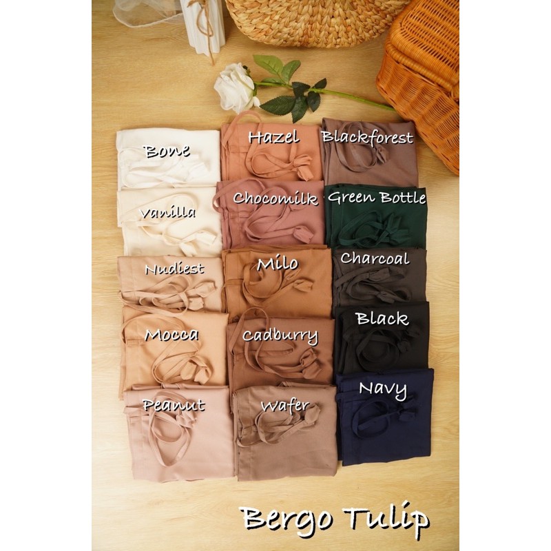 Bergo Tulip/Daily khimar/Instan Mochi Tulip