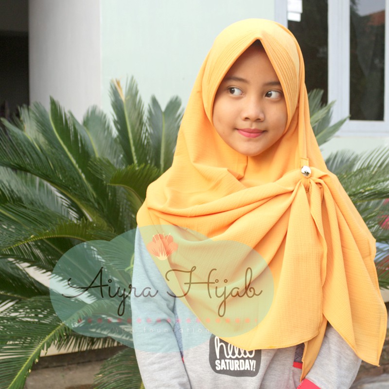 Daily Khimar Jilbab Hijab Kerudung Instan Bergo Jumbo Syari 80 x 110 Pet Antem Simple Penguin wolfis