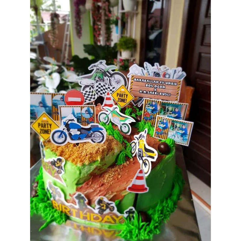 Topper Hiasan Kue Motor Trail Shopee Indonesia