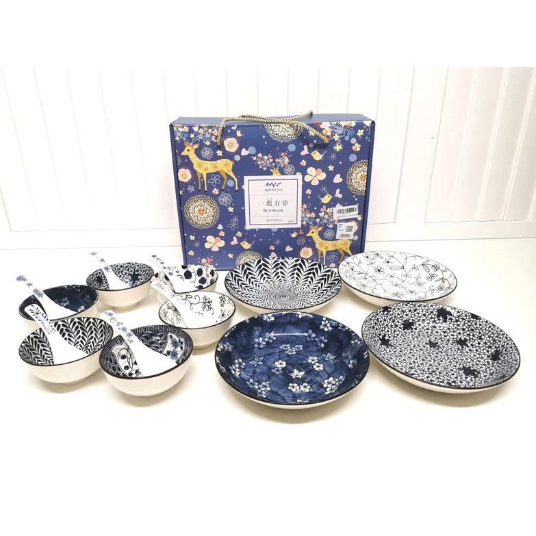 DD - Plate Dinnerware Set 16 Pcs / Ceramic Japanese  Style Bowl