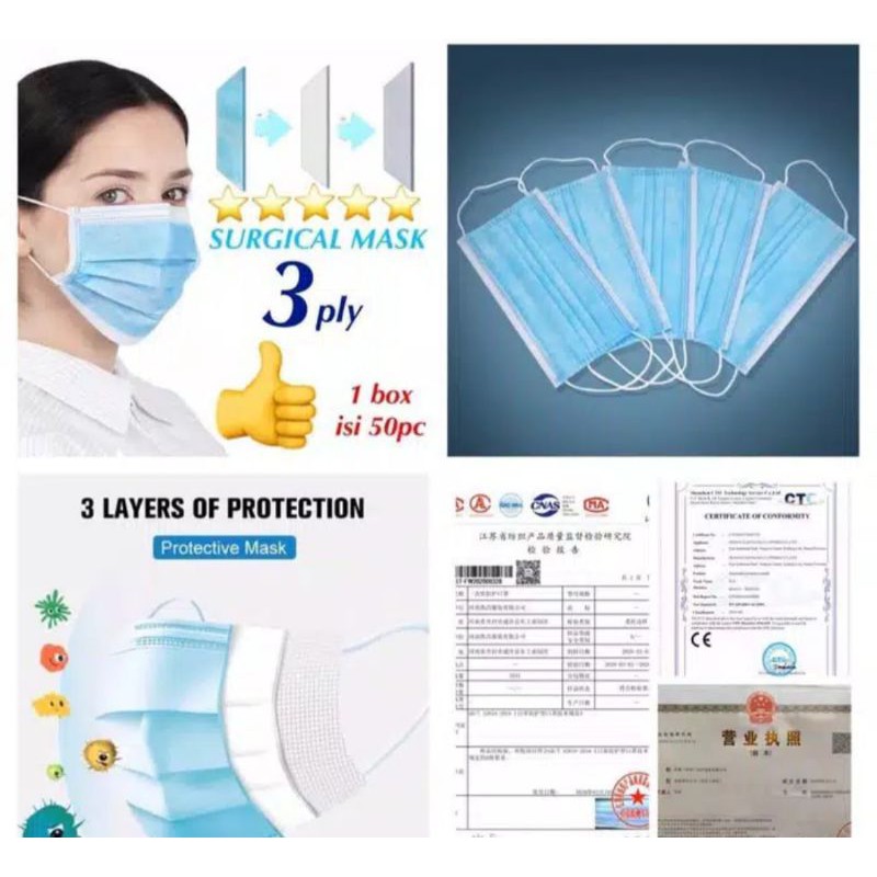 masker 3 lapis model masker bedah sensi