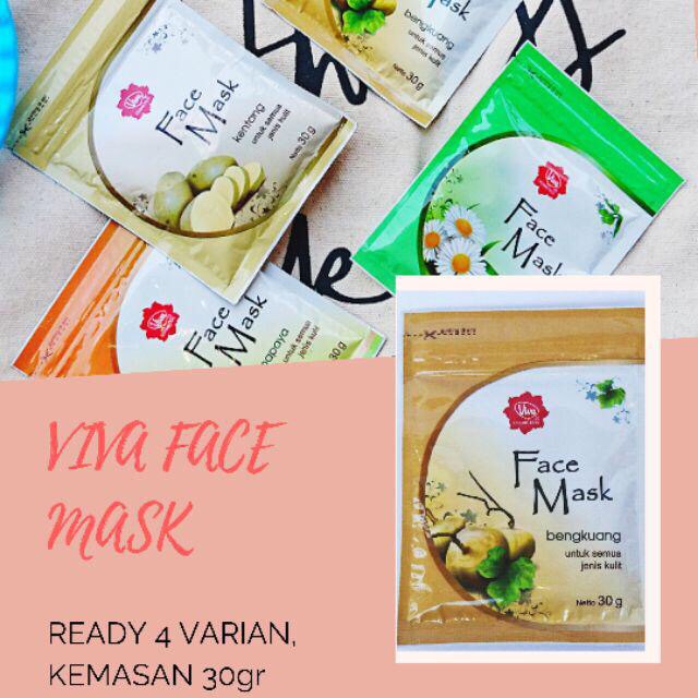 ✿ELYSABETHME✿ (🆅🅸🆅🅰) Viva face masker wajah bubuk mask organik untuk kulit kering berjerawat bahan alami organik queen kosmetik