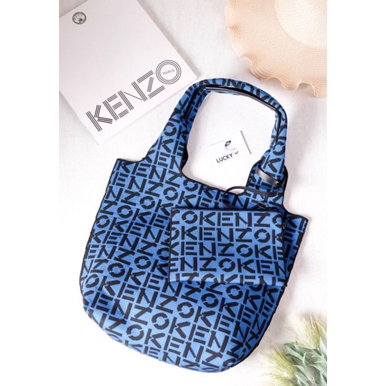 Kenzo Skuba Small Monogram Tote Bag In Blue - ORIGINAL 100%