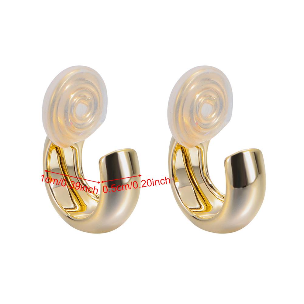 R-flower Chunky Hoop Ear Clip Fashion Statement Untuk Wanita Gadis Perhiasan Hadiah Cubic Zirconia Manset Telinga