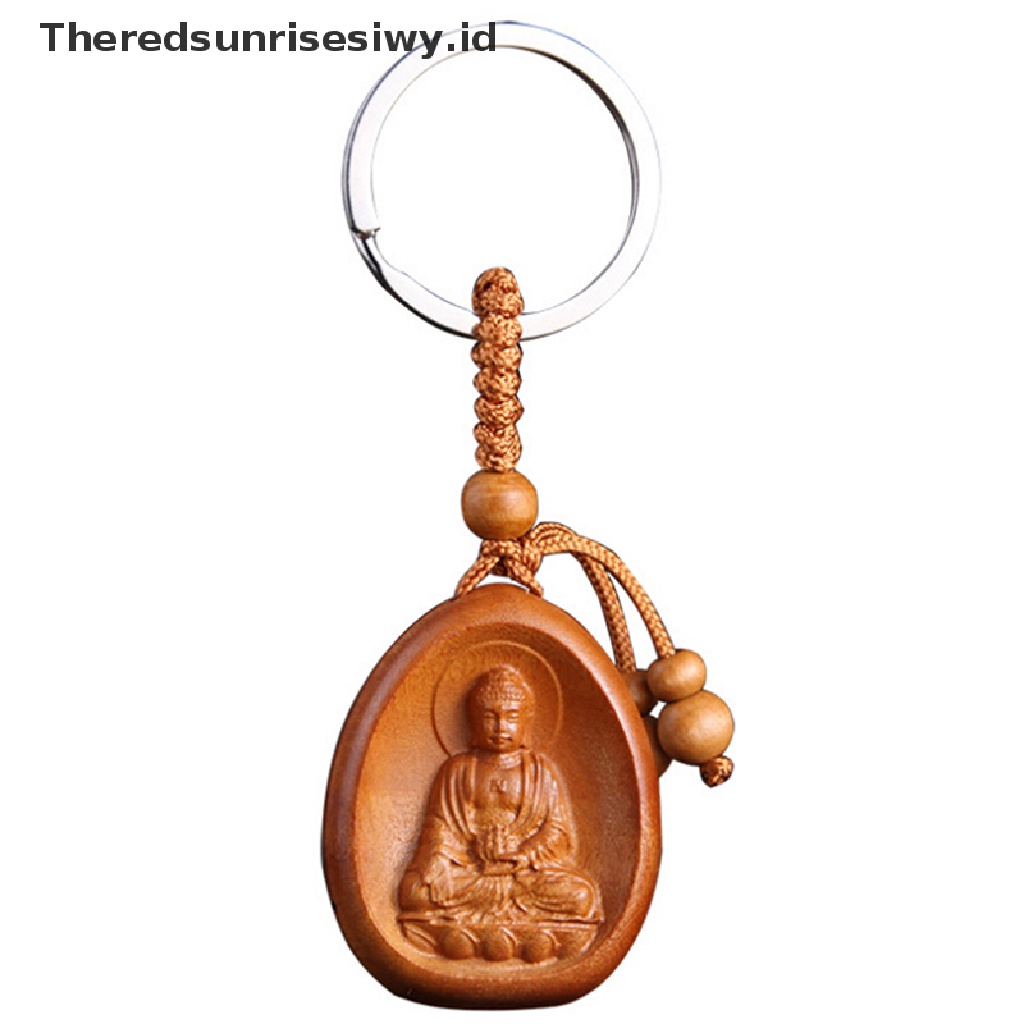 (Theredsunrisesiwy.Id) Gantungan Kunci Bentuk Buddha Bahan Kayu