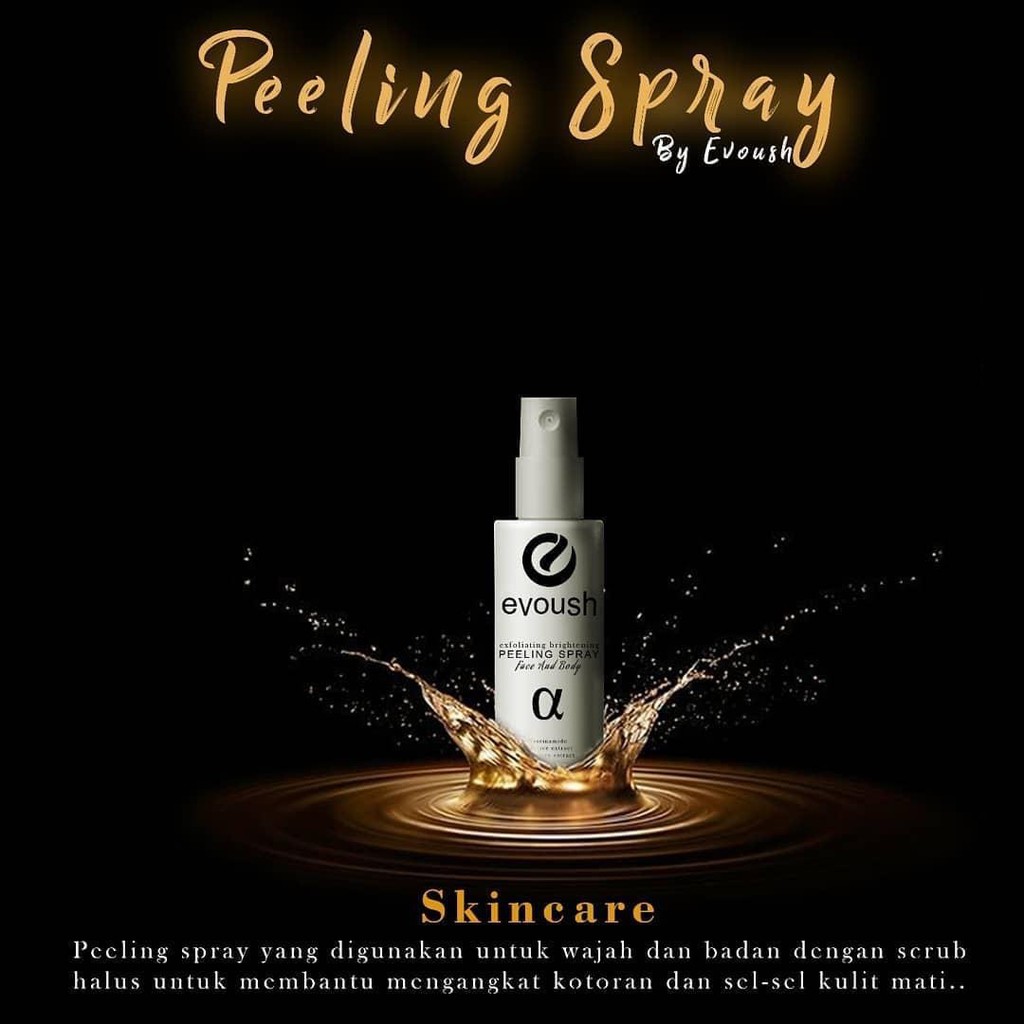 Peeling Spray by Evoush / Body Scrub / Exfoliating Peeling Spray / pembersih daki / scrub pemutih / 