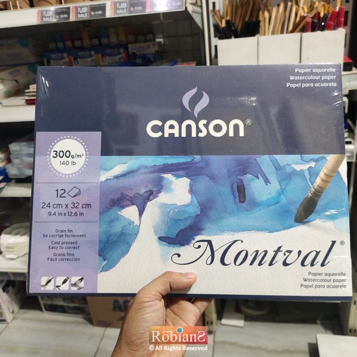

(DISKON TERMURAH) Kertas Lukis / Kertas Cat Air - Canson Montval Uk. 24 x 32 cm 300 gsm