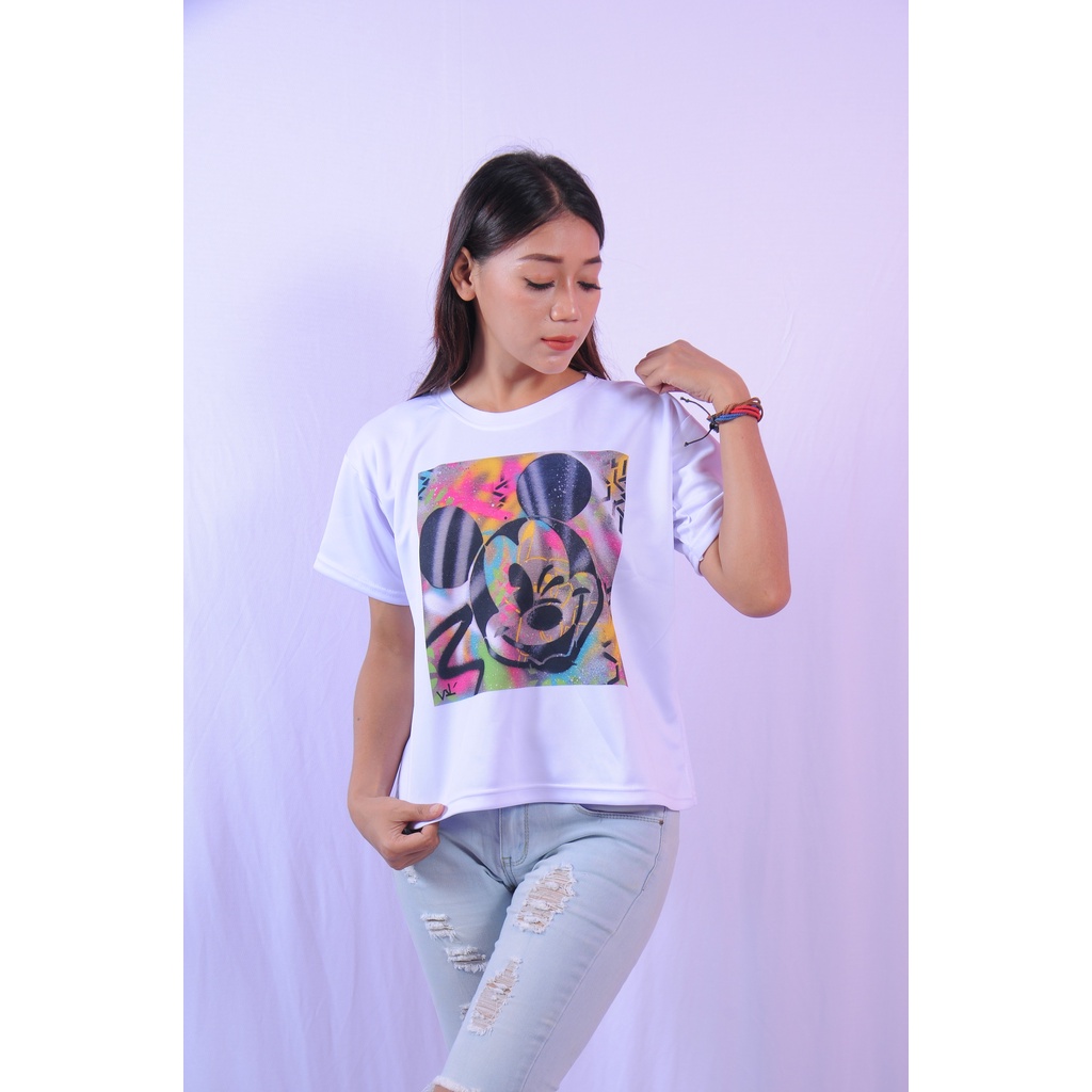 KAOS CROP TOP WANITA OVERSIZE/TUMBLR TEE WANITA KARAKTER/CROP TOP WANITA