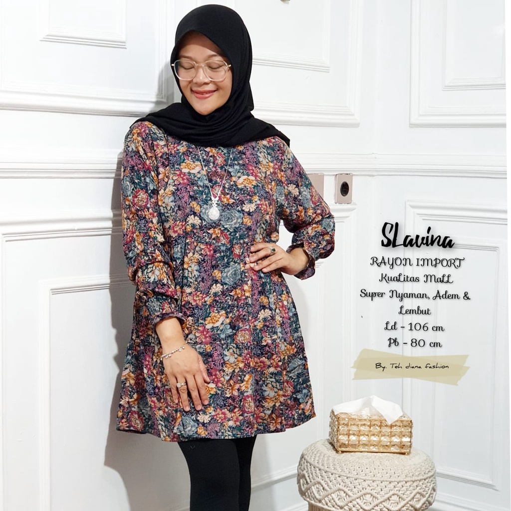 Baju Atasan Wanita / Blouse Wanita Terbaru / Atasan Wanita Terbaru Slavina Viscose LD 106 Cm