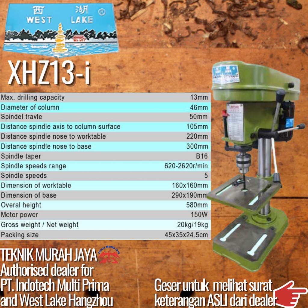 WESTLAKE Bor Duduk 13mm ZHX13-i ASLI HANGZOU MINI BENCH DRILL 13 mm