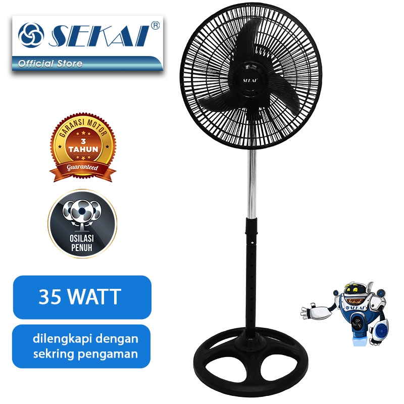 SEKAI Stand Fan HSO1017S Kipas Angin Tumpu 10 Inch HSO 1017S