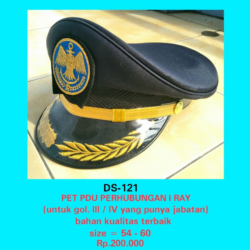 ds-121 topi pdu perhubungan golongan 3 dan 4 jabatan struktural topi pdu dishub topi pdu kemenhub