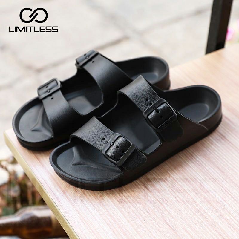 Sandal Pria Selop Limitless Casual Sendal Cowok Slop Slip On Sendal Pria Karet Gesper Kekinian Casual