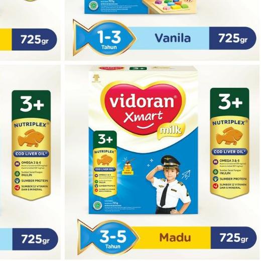 Vidoran Xmart Susu Formula 1+ 3+ 5+ vanila coklat 725gr / 950gr