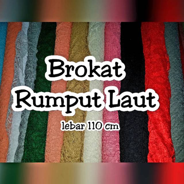 Kain Brukat brokat brocade motif rumput laut bahan halus