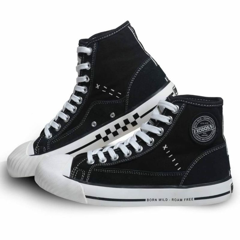 Sepatu Exodos57 - Foteino High - Black & White