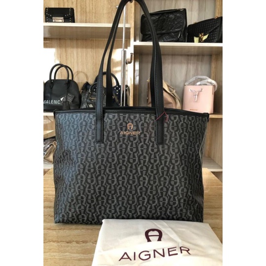 tas aigner ilona shopper sign black