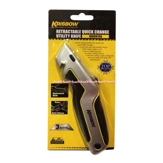 

Cuci Gudang Krisbow Retractable Quick Change Utility Knife Pisau Cutter Carter Gilaa!!!