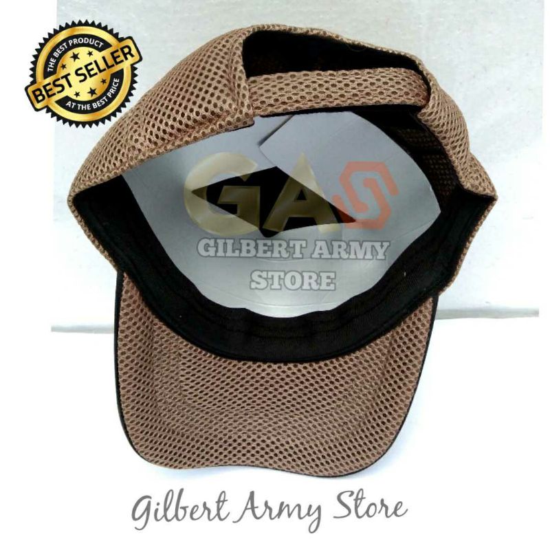 Topi Sniper Jaring Pria Keren Terbaru Tan Gurun Crem Tactical GILBERT ARMY STORE