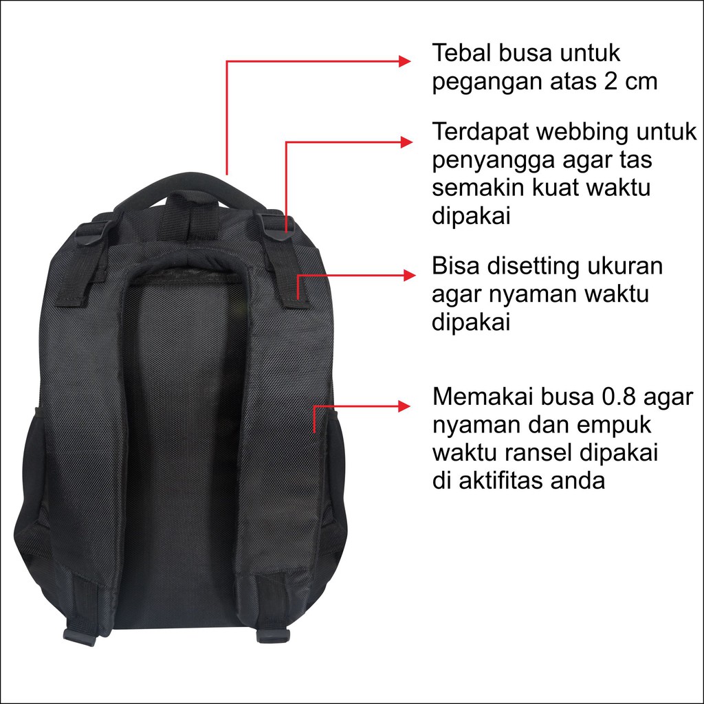 PG9686 - Tas Ransel Punggung Laptop Model Polo Kasual Free Raincover Bahan Tebal Waterproof Unisex