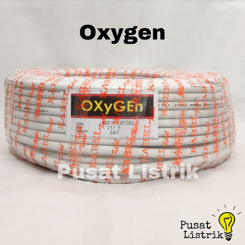 Kabel Listrik Kawat NYM 2x1,5mm 50meter Oxygen Kabel Kawat Tembaga 2x1,5mm 50m