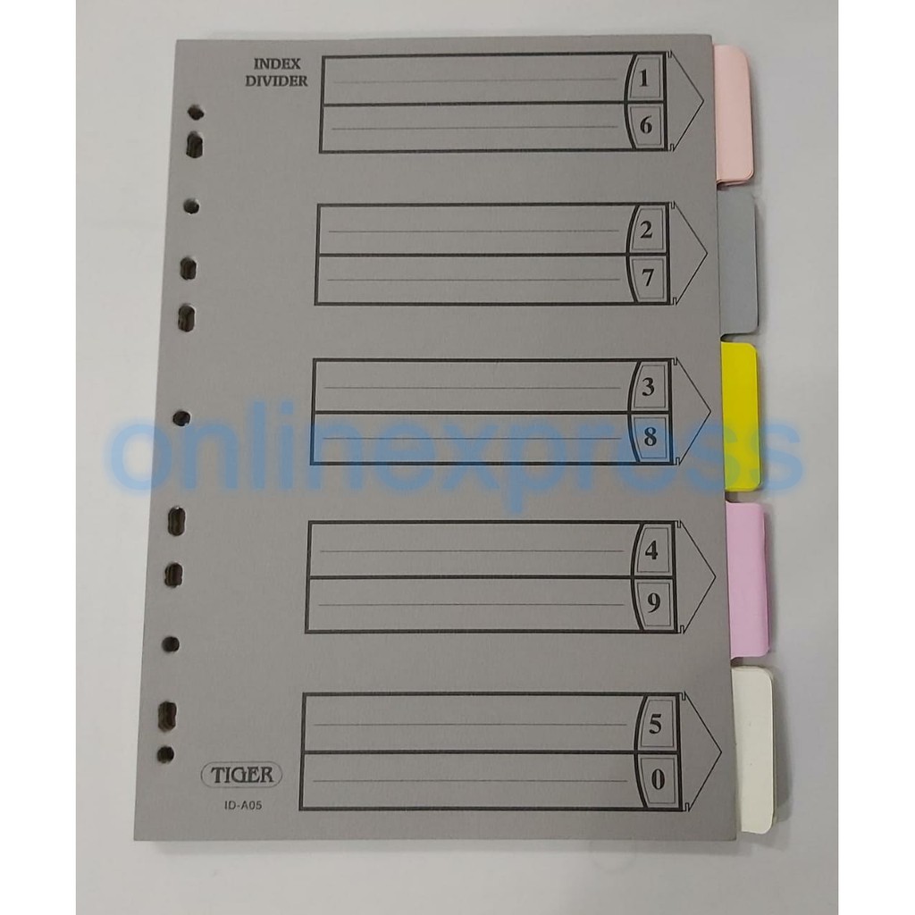 

Index Divider A4 5 warna TIGER / Pembatas kertas