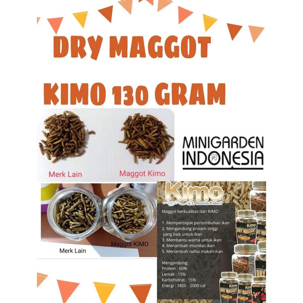 DRY MAGGOT KIMO 130 GRAM maggot kering premium magot bsf ulat jerman pakan ikan