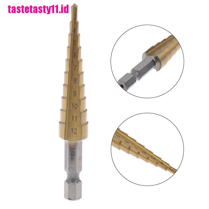 【TTID】3-12mm Coated Stepped Drill Bits Hex Handle Drill Bit Metal Drilling Powe