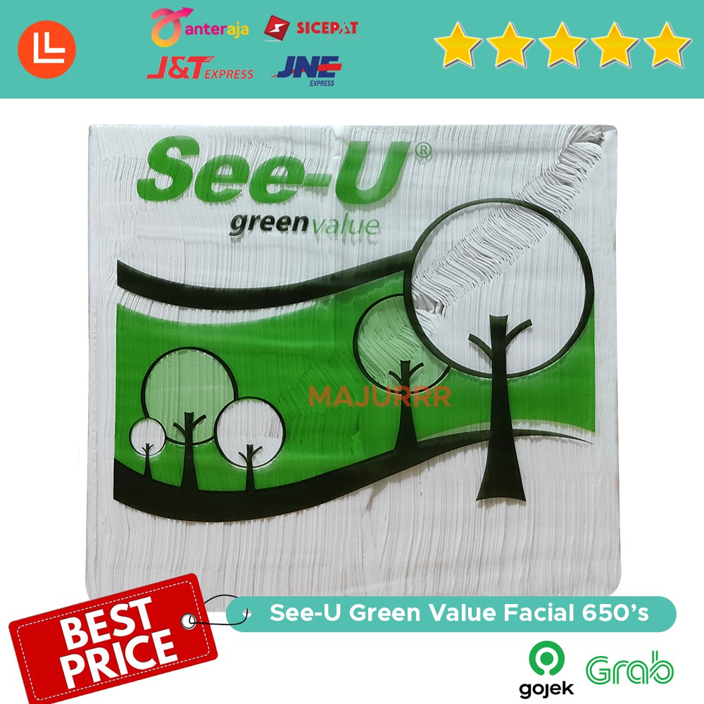 Tissue SEE-U Facial Green Value 650 Sheet / Tisu Wajah SEE U Murah