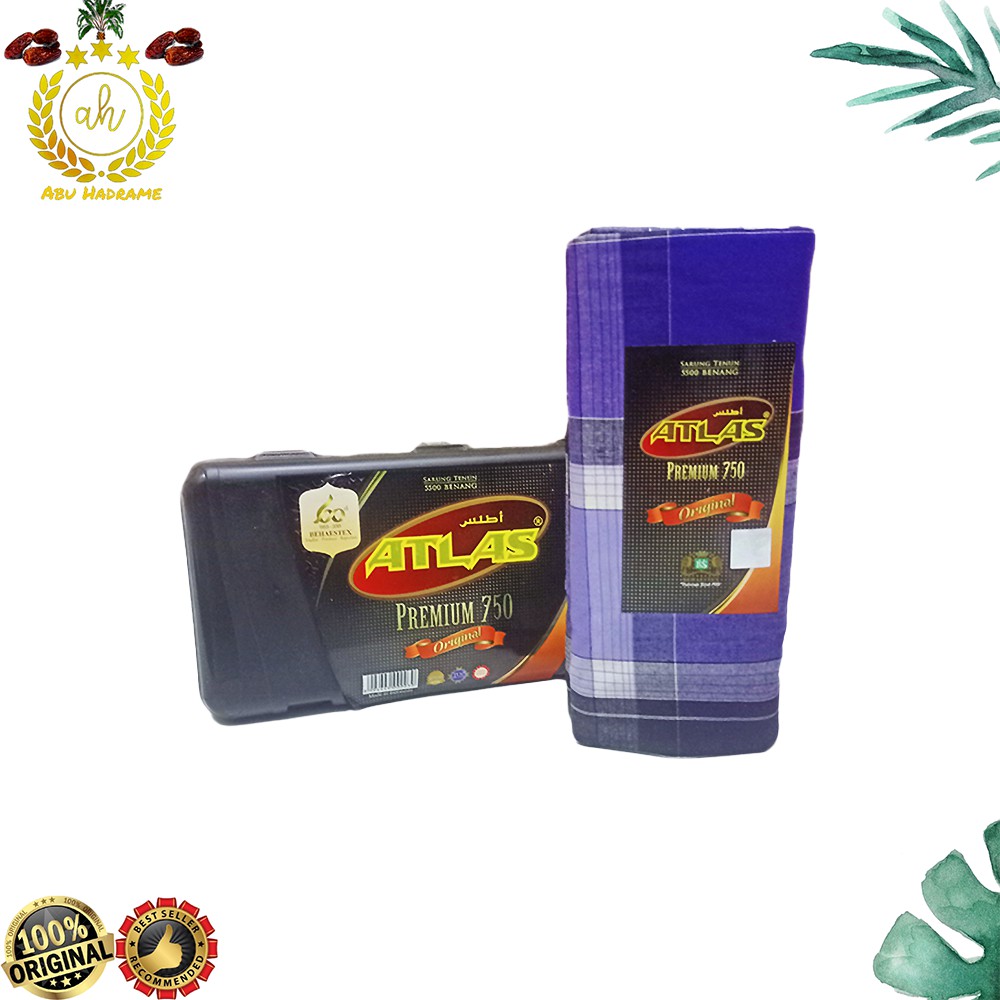 Sarung Atlas Premium 750 Songket Bahan Halus Motif Kotak2 Aneka Warna Original