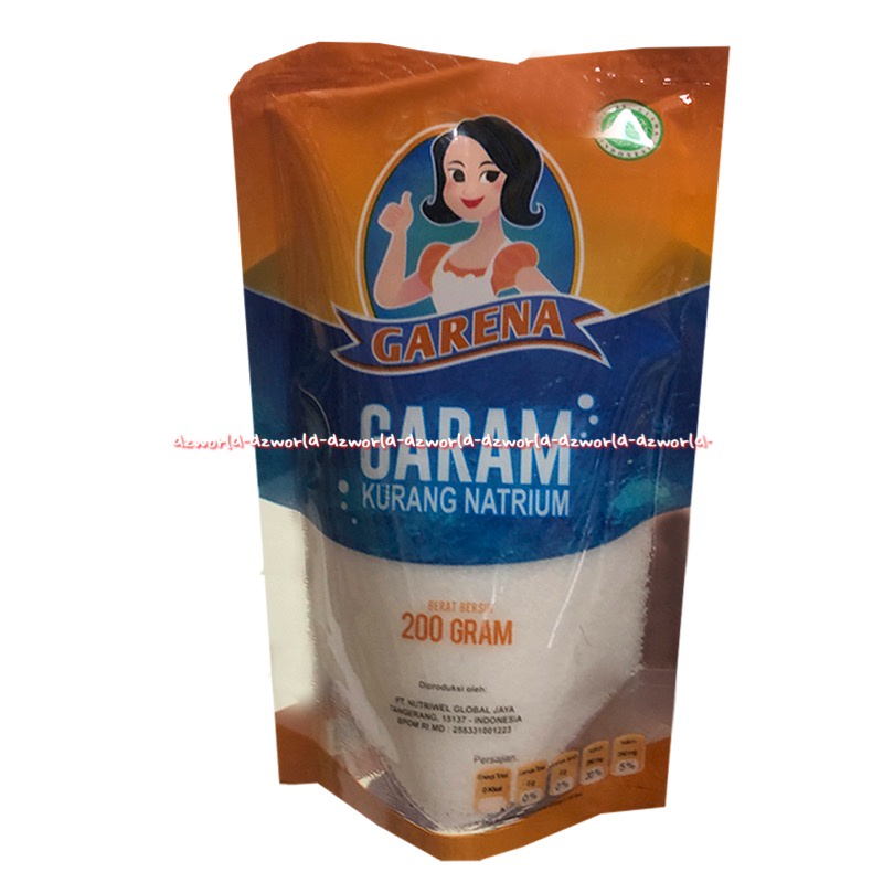 Garena Garam Kurang Natrium 200gr Garam Kesehatan Tensi Tekanan Darah Tinggi Healthy Salt Refill