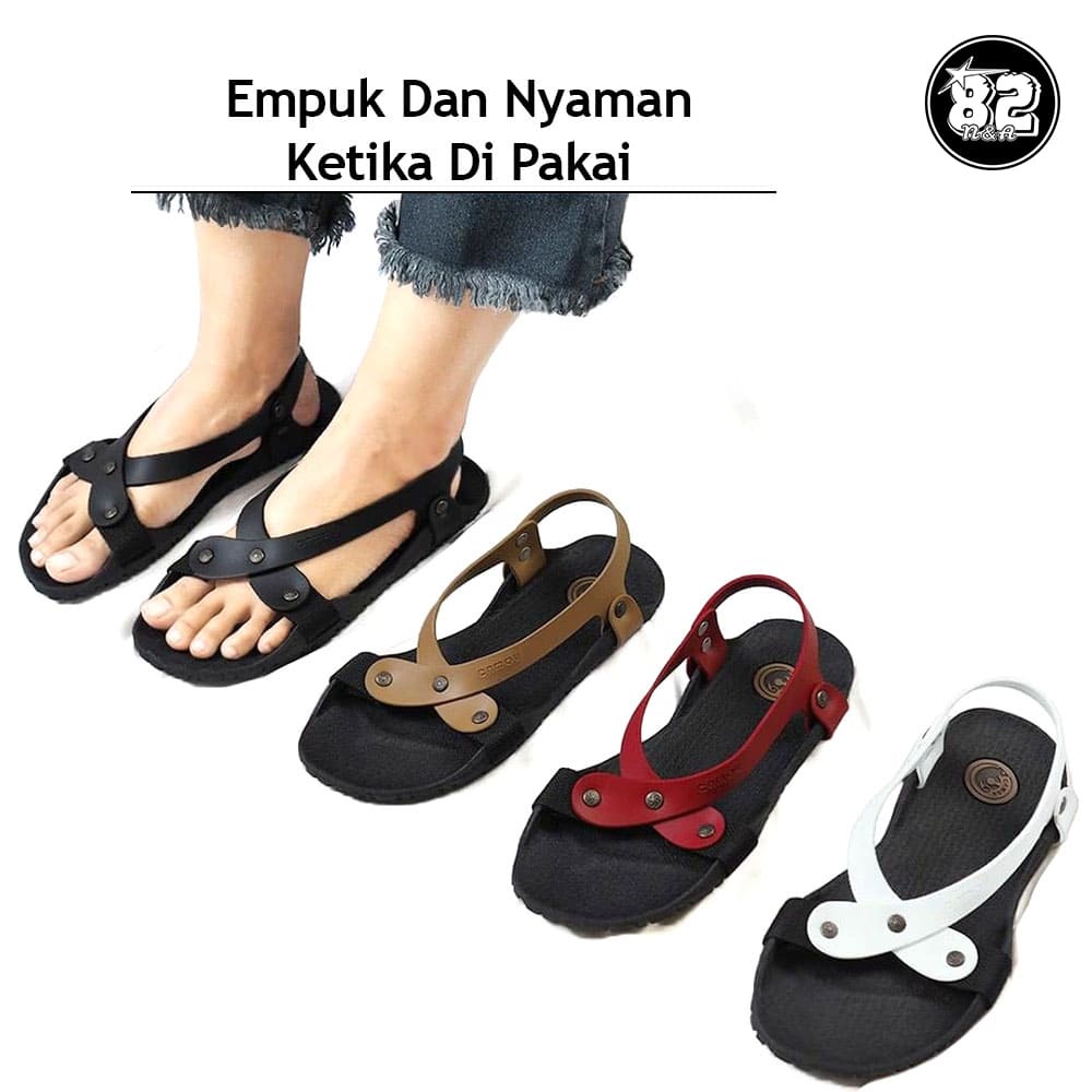 Camou Sendal - SUMBA Black Sandal Wanita Outdoor Hiking Sendal Anti Licin Slip Tali Tidak Mudah Putus Tahan Lama Tersedia Ukuran 36-40