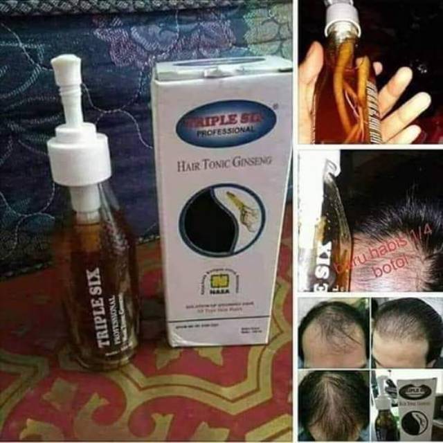 TRIPLE SIX HAIR TONIC GINSENG HERBAL NASA untuk mengatasi rambut rontok dan uban