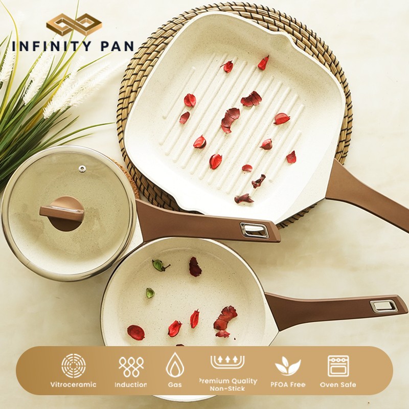 BOLDe INFINITY PAN SET DIE CAST TECHNOLOGY - Alat Masak Set Anti Lengket