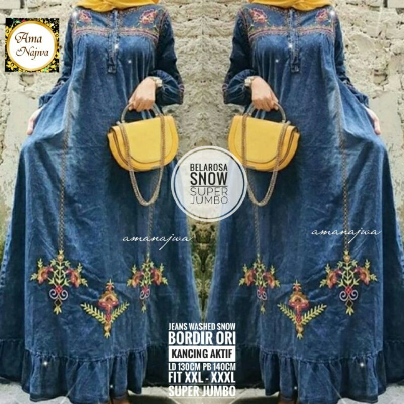 gamis jumbo ld 130 mat jeans