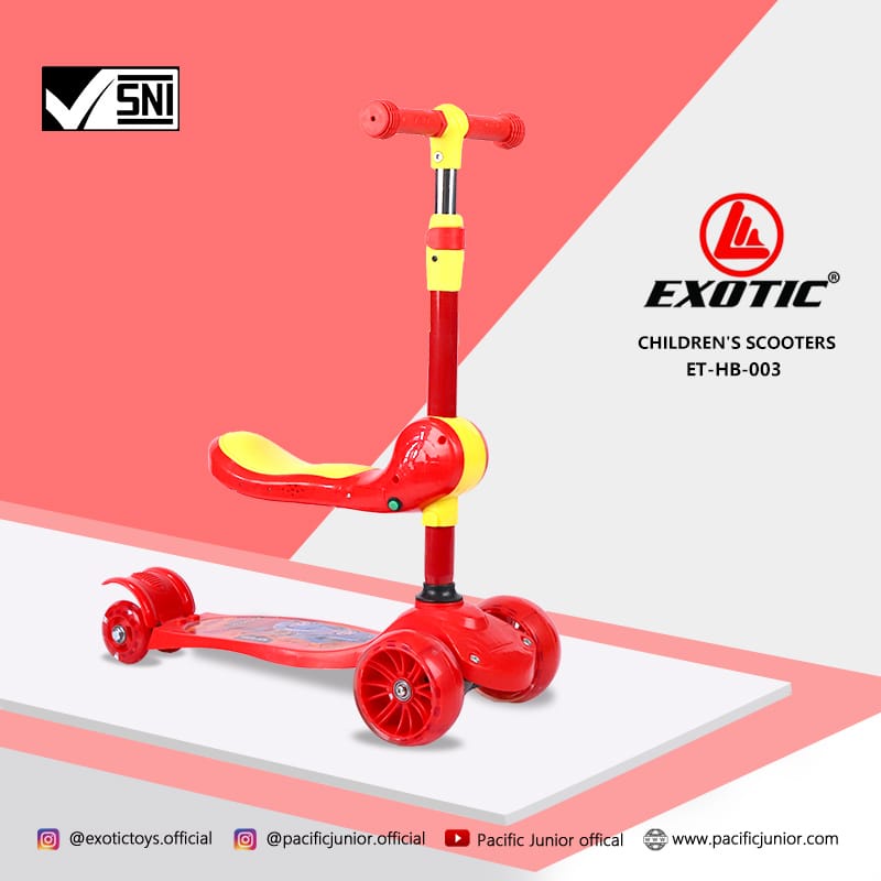 Scooter Skuter Otoped 3 Roda Musik Lagu Lampu Sekuter 3in1