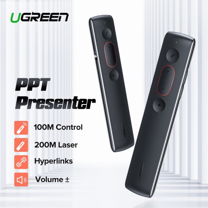 

Termurah Ugreeen Remote Controller Laser Pointer Wireless Presenter 2.4Ghz Usb