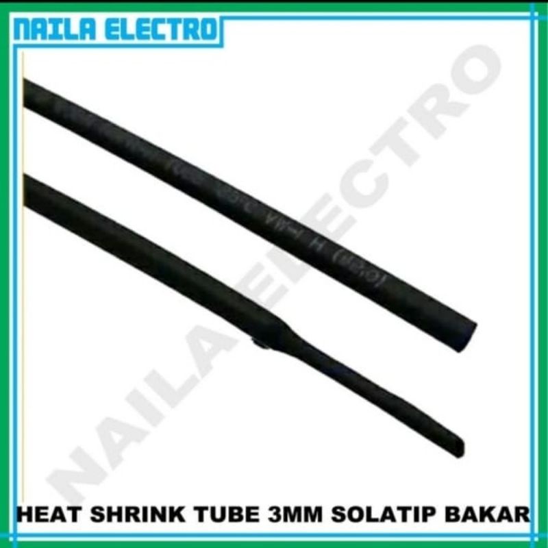 (3 Mtr ) Heat Shrink Tube 3mm / Solatip Bakar 3 mm / Selang Bakar / Selongsong