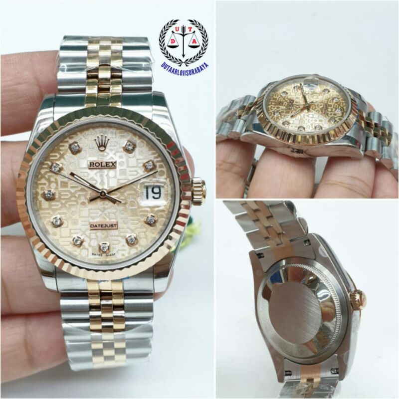 JAM TANGAN ROLEX DATEJUST AUTOMATIC MESIN SWISS ETA