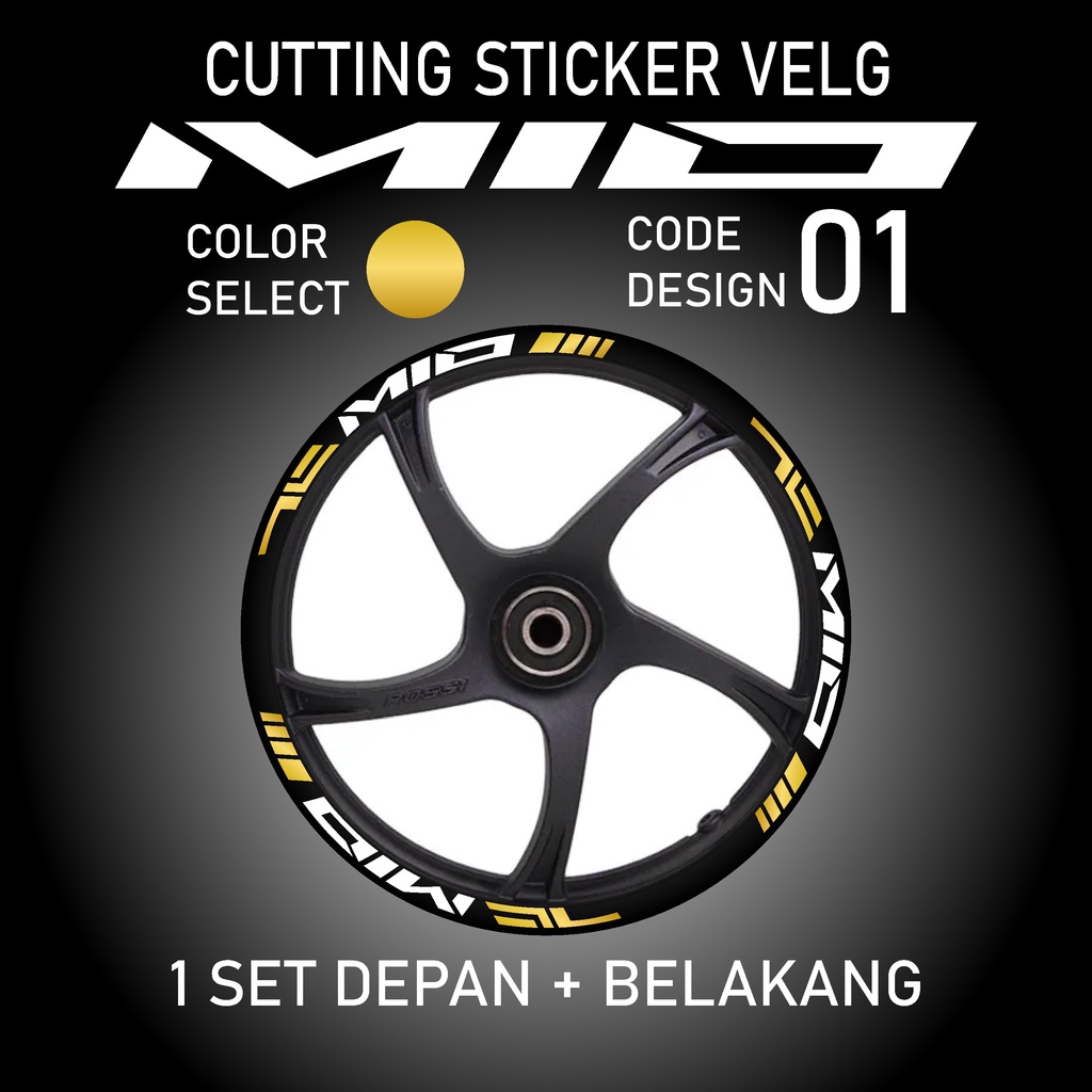 Kenzie Sticker - Stiker Cutting Sticker Velg Yamaha Mio Smile Sporty Racing Lis List Variasi Custom 
