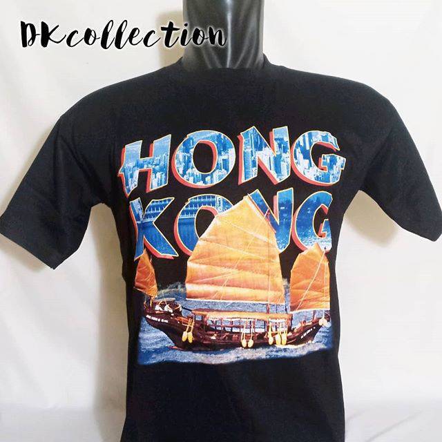 Kaos Hongkong hitam baju hongkong oleh oleh Hongkong souvenir macau Souvenir hongkong