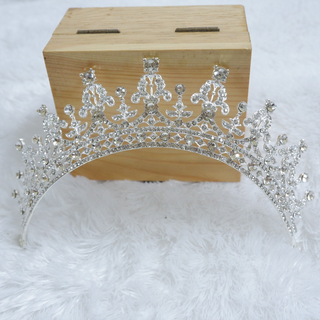 Mahkota/Tiara Ukir Simpel Swarovski Silver