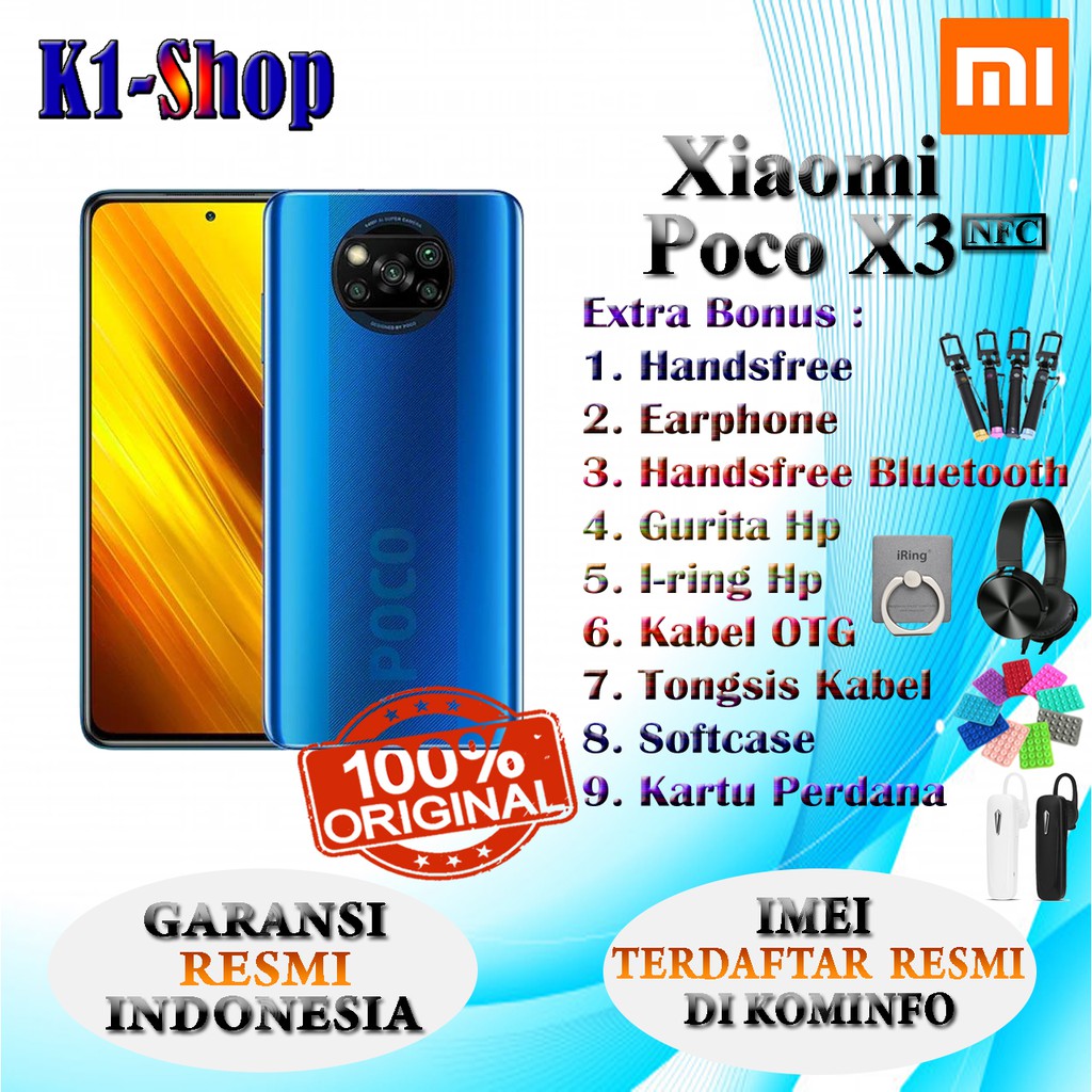 HP XIAOMI POCO X3 RAM 6/64 GB & RAM 8/128 GB GARANSI RESMI XIAOMI INDONESIA
