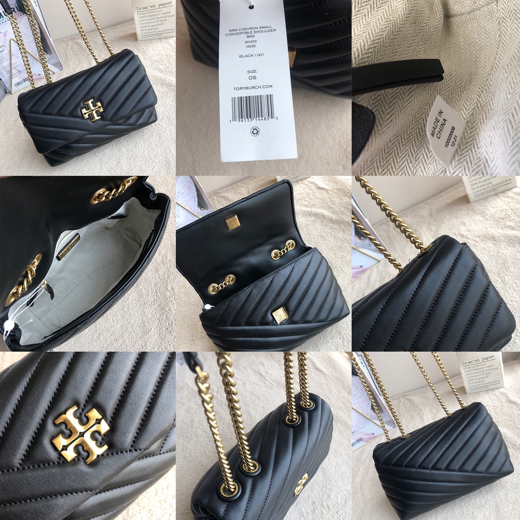 (SameDay Grab)  22cm Original TB sheepskin Kira Chevron 90452 Small ladies shoulder bag Crossbody bag