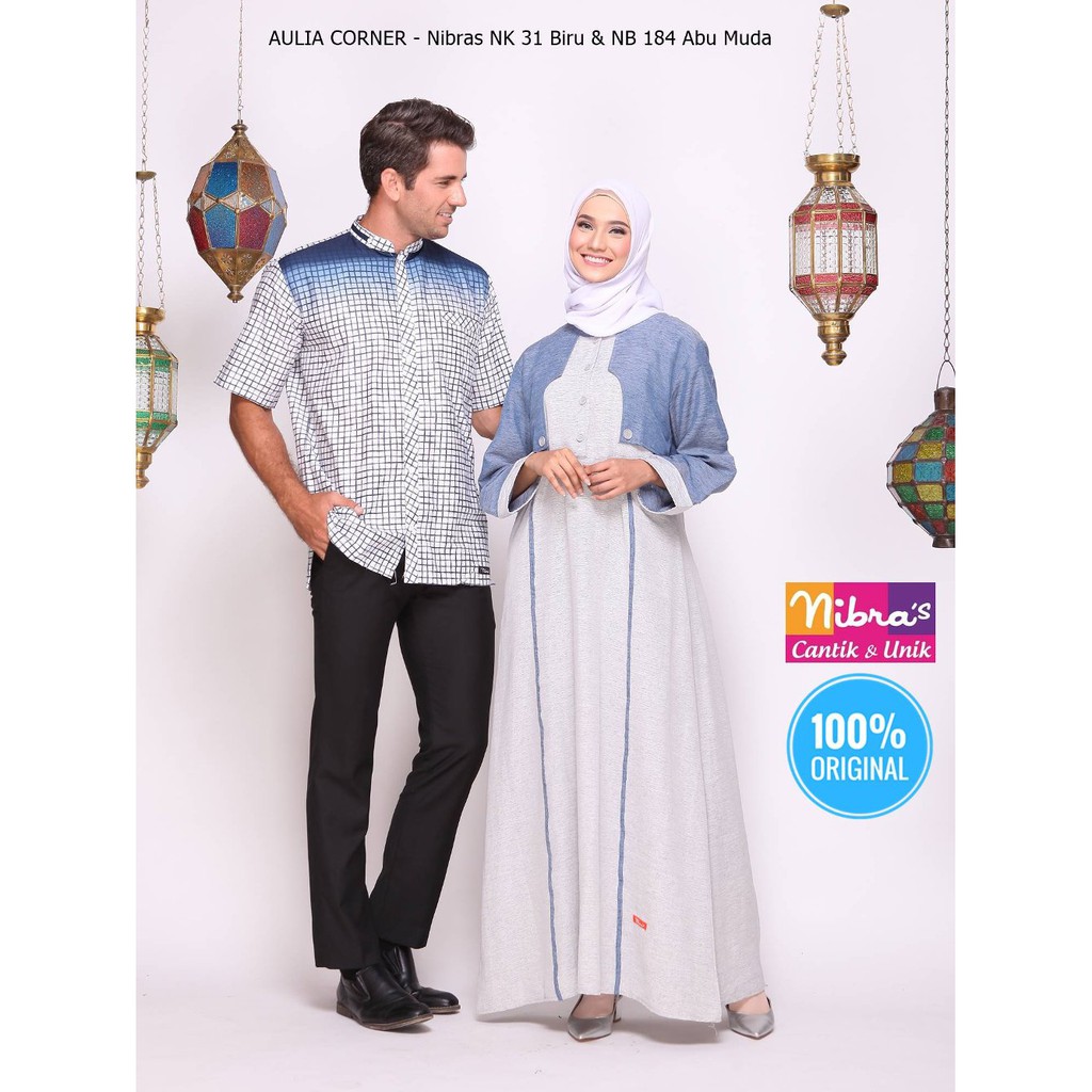Lagi Trends Couple Muslim Terbaru Nibras Nk 31 Biru Nb 184 Abu Muda ORIGINAL Baju Muslim